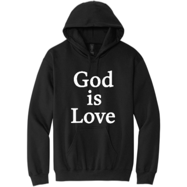 God is Love White Print Pullover Hooded Sweatshirt SF500