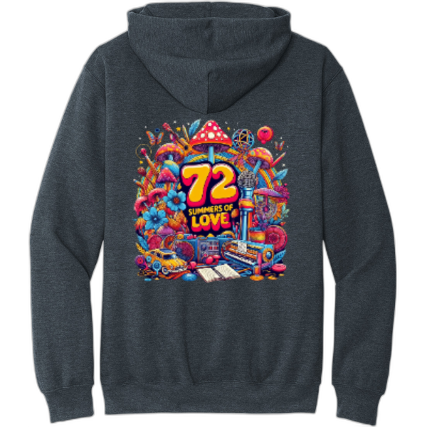 72 Summers Full Design Front/Back Pullover Hooded Sweatshirt SF500