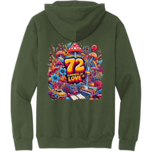 72 Summers Full Design Front/Back Pullover Hooded Sweatshirt SF500