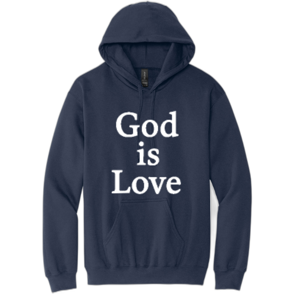 God is Love White Print Pullover Hooded Sweatshirt SF500
