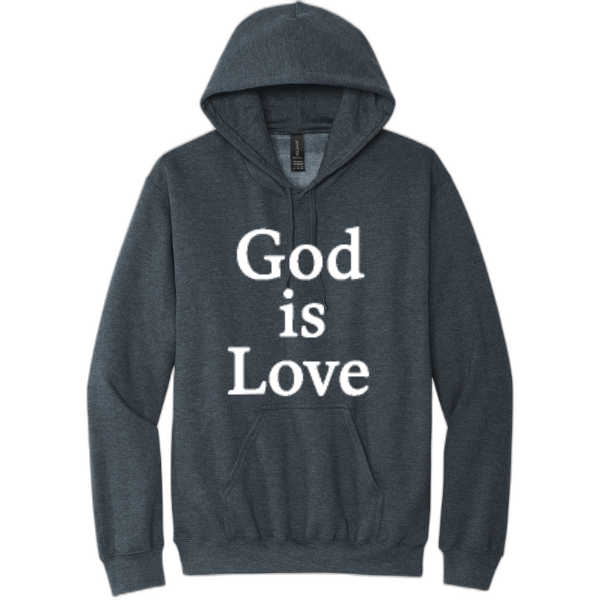 God is Love White Print Pullover Hooded Sweatshirt SF500