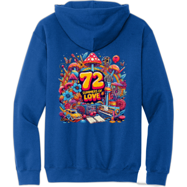 72 Summers Full Design Front/Back Pullover Hooded Sweatshirt SF500