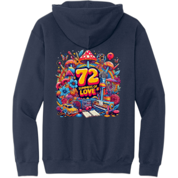 72 Summers Full Design Front/Back Pullover Hooded Sweatshirt SF500