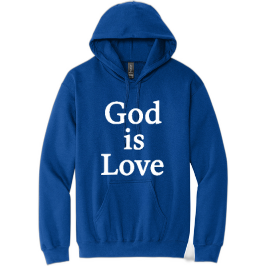 God is Love White Print Pullover Hooded Sweatshirt SF500