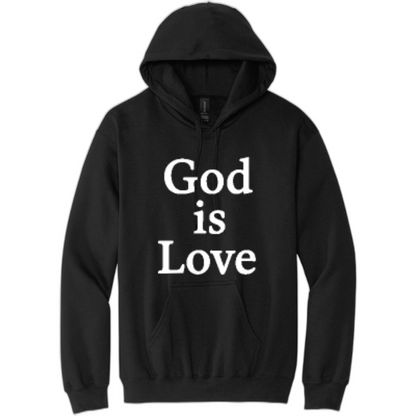 God is Love White Print Pullover Hooded Sweatshirt SF500