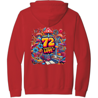 72 Summers Full Design Front/Back Pullover Hooded Sweatshirt SF500