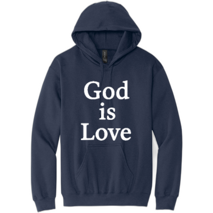 God is Love White Print Pullover Hooded Sweatshirt SF500