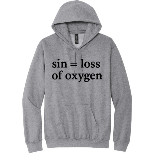 Sin = Loss of Oxygen Black Print Pullover Hooded Sweatshirt SF500