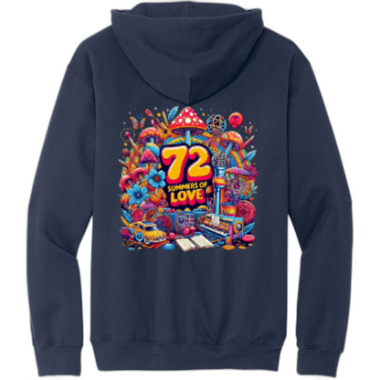 72 Summers Full Design Front/Back Pullover Hooded Sweatshirt SF500