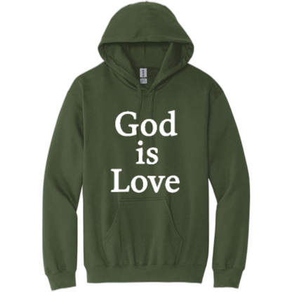 God is Love White Print Pullover Hooded Sweatshirt SF500